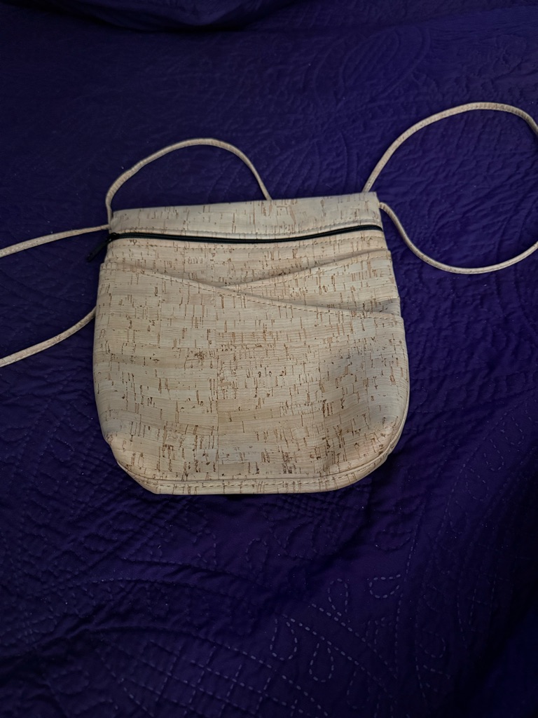 Natalie Therese Cork Crossbody Bag With 2 Crisscross Pocket